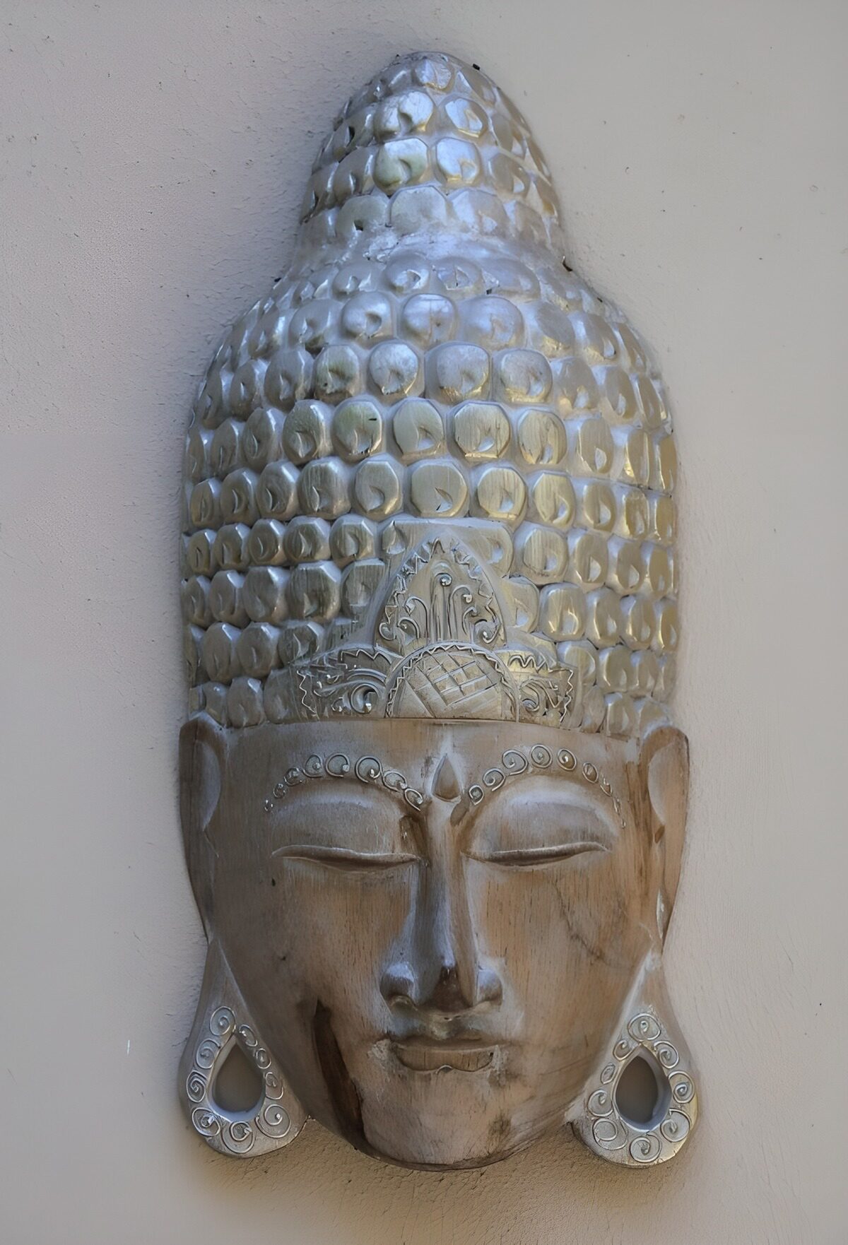 Houten Boeddha-hoofd