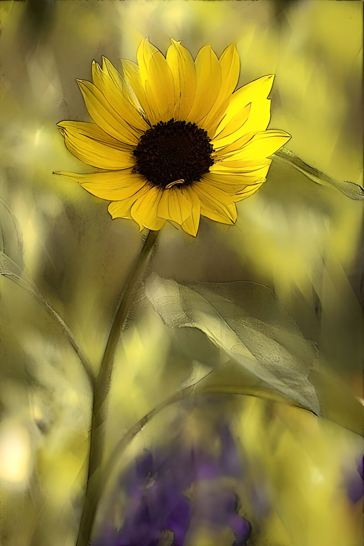 Bloem geschilderd