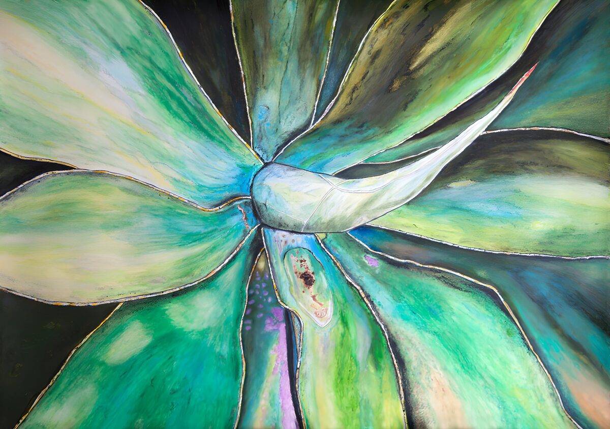 Groene bladeren in abstracte stijl