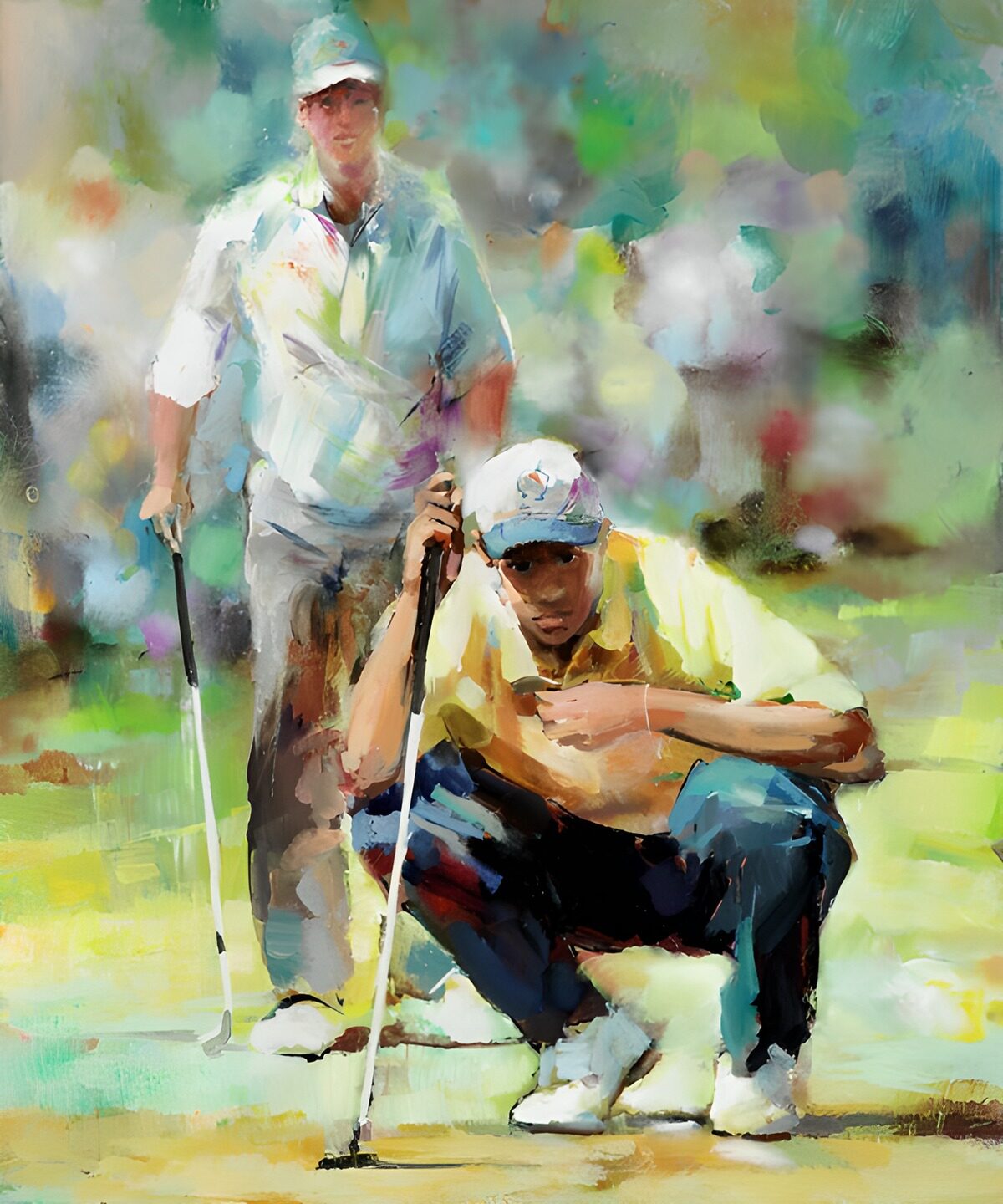 Golfer in actie tijdens toernooi