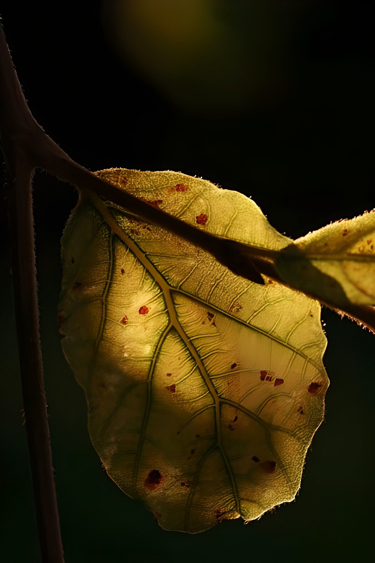 TP75551: Lichtschijnsel op blad