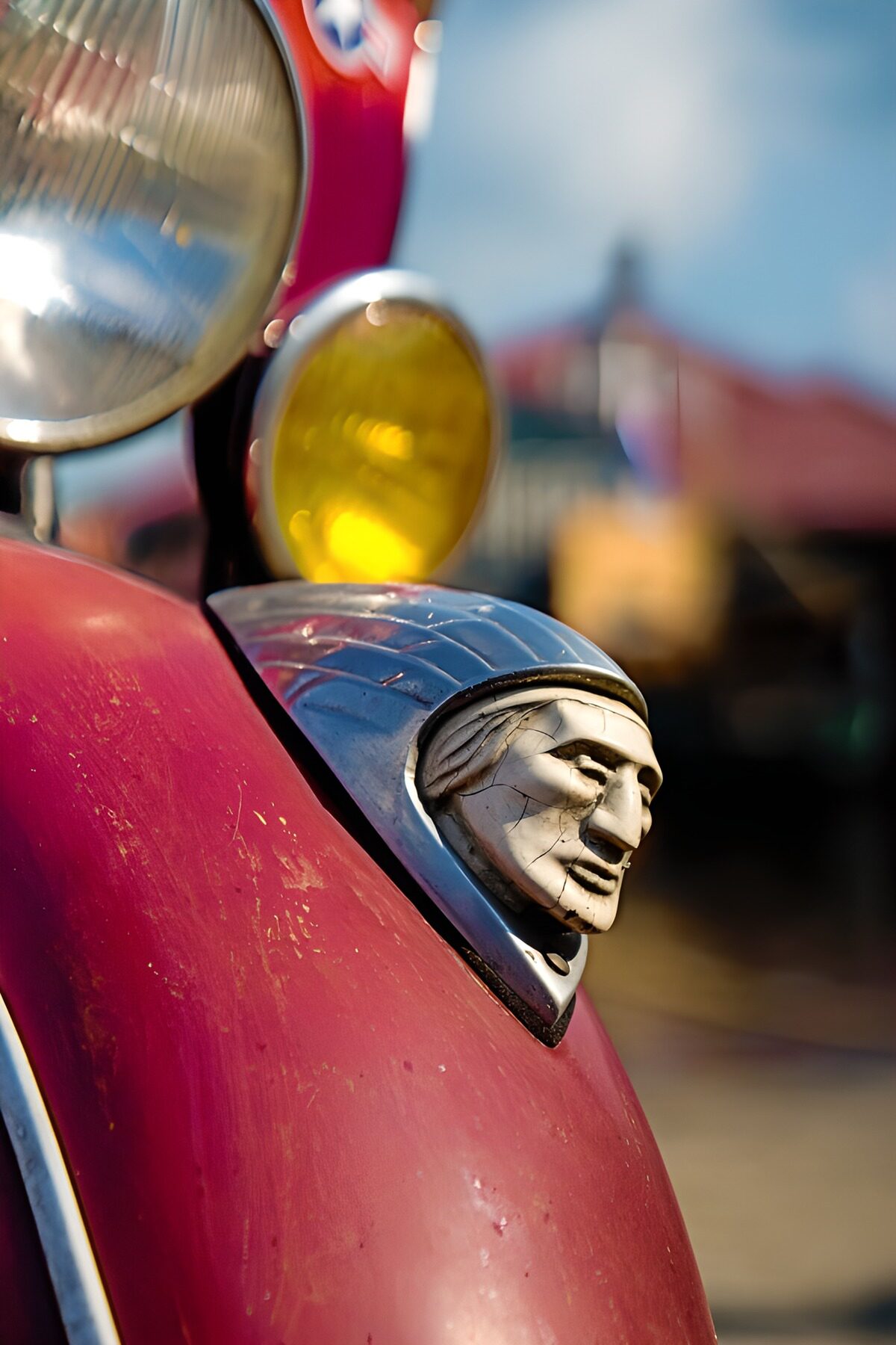 Oude Indian motor met karakteristieke voorkant