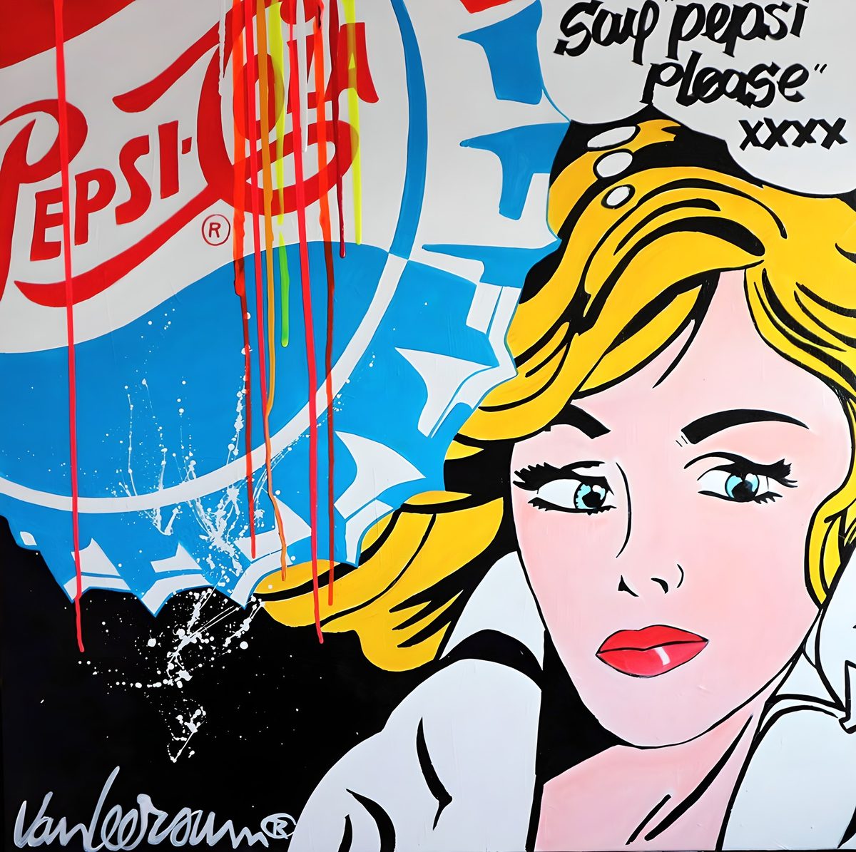 Retro Pepsi Kunst met Vrouw