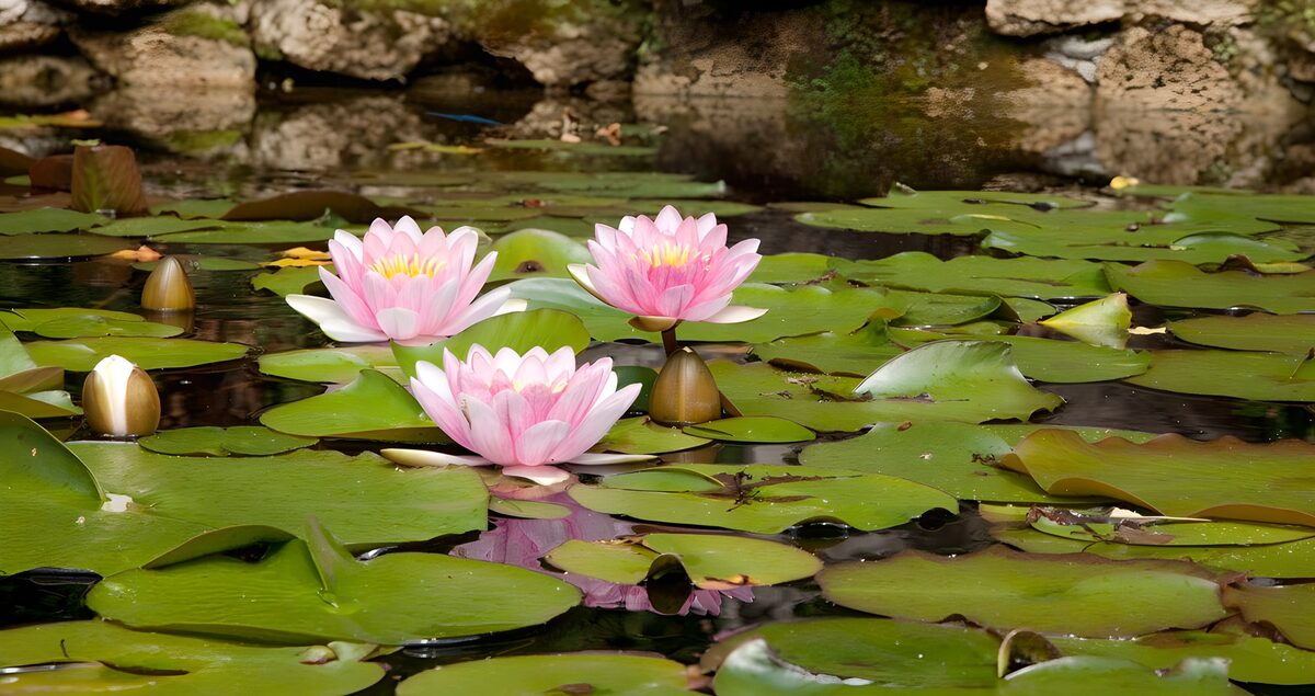 Waterlelies roze