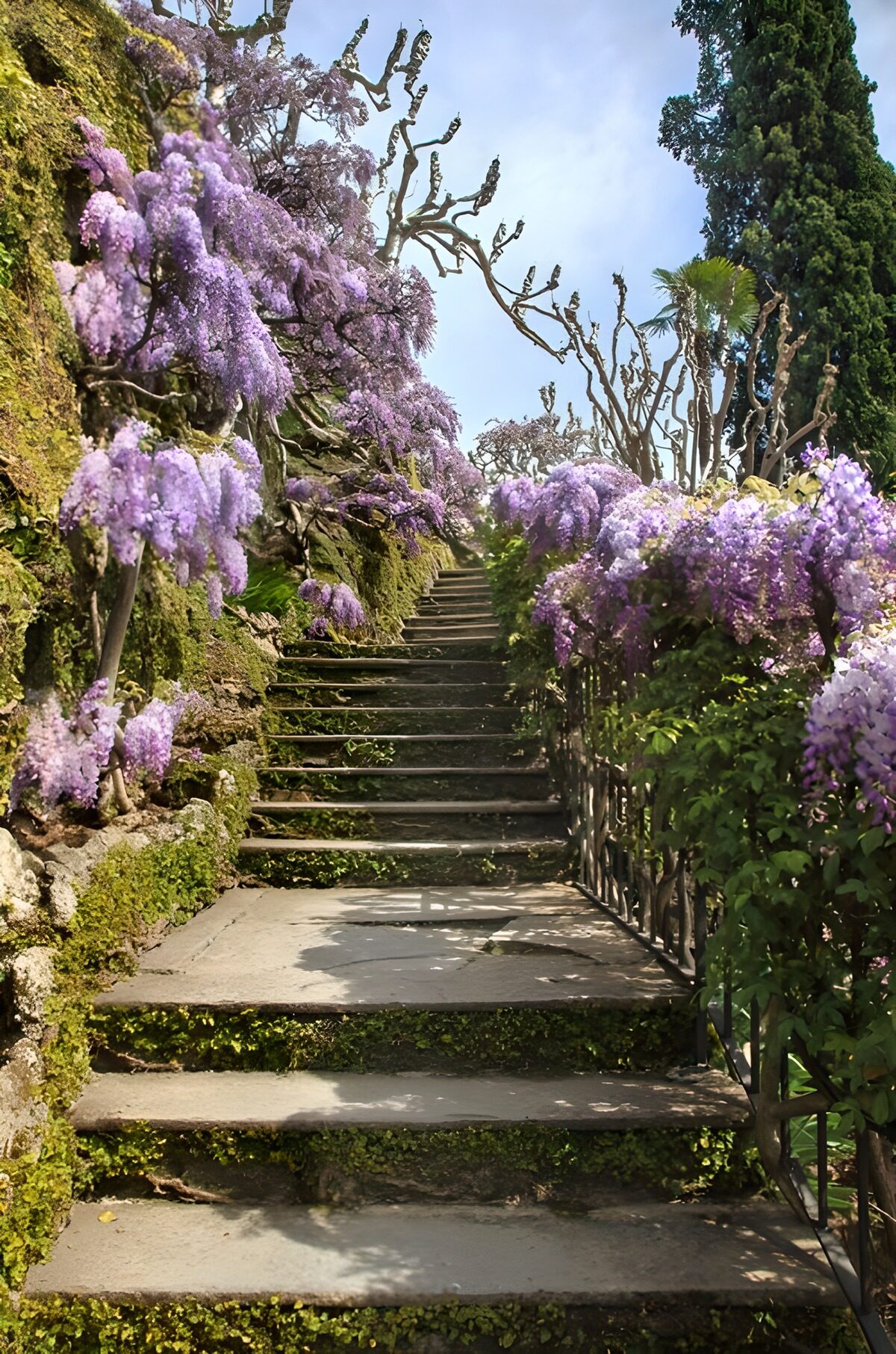 Prachtige Lila Trappen in de Tuin