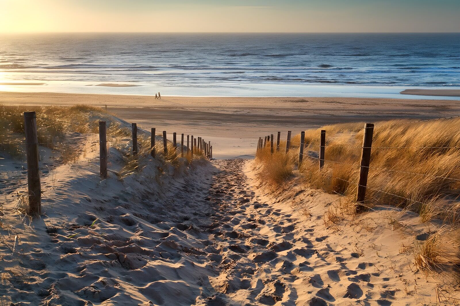 TP68346: Zandpad naar het strand bij zonsondergang