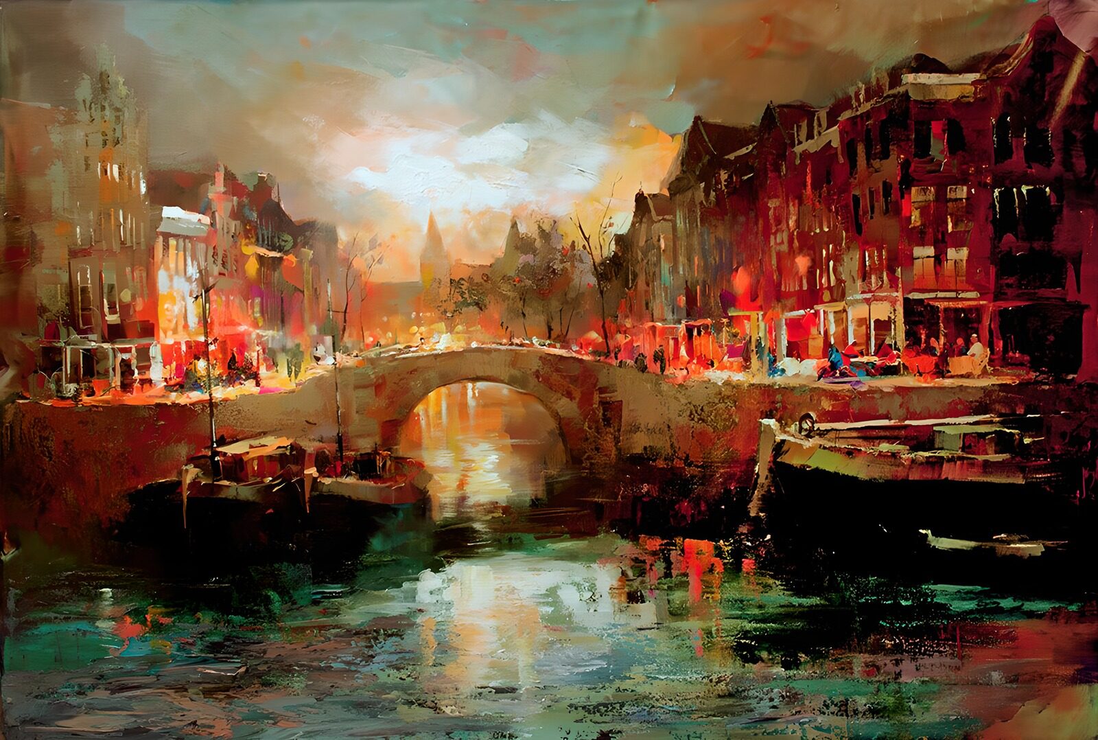 TP40127: Avondgloren langs de Amsterdamse Grachten