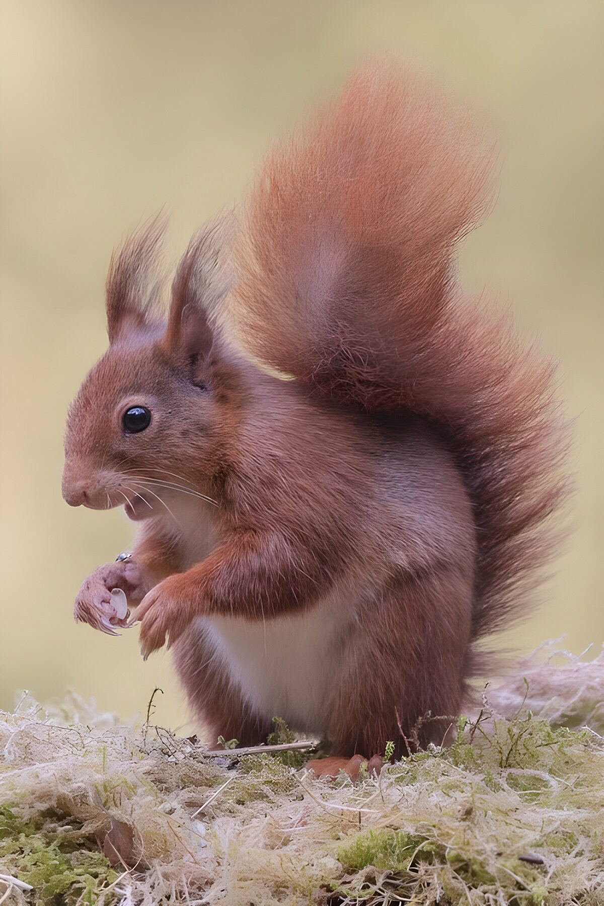 Schattige eekhoorn met pluizige staart
