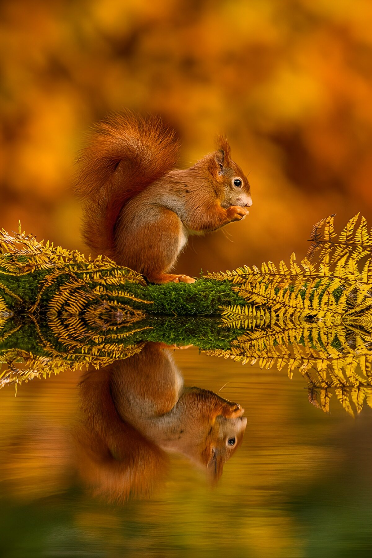 Eekhoorn in herfstkleuren
