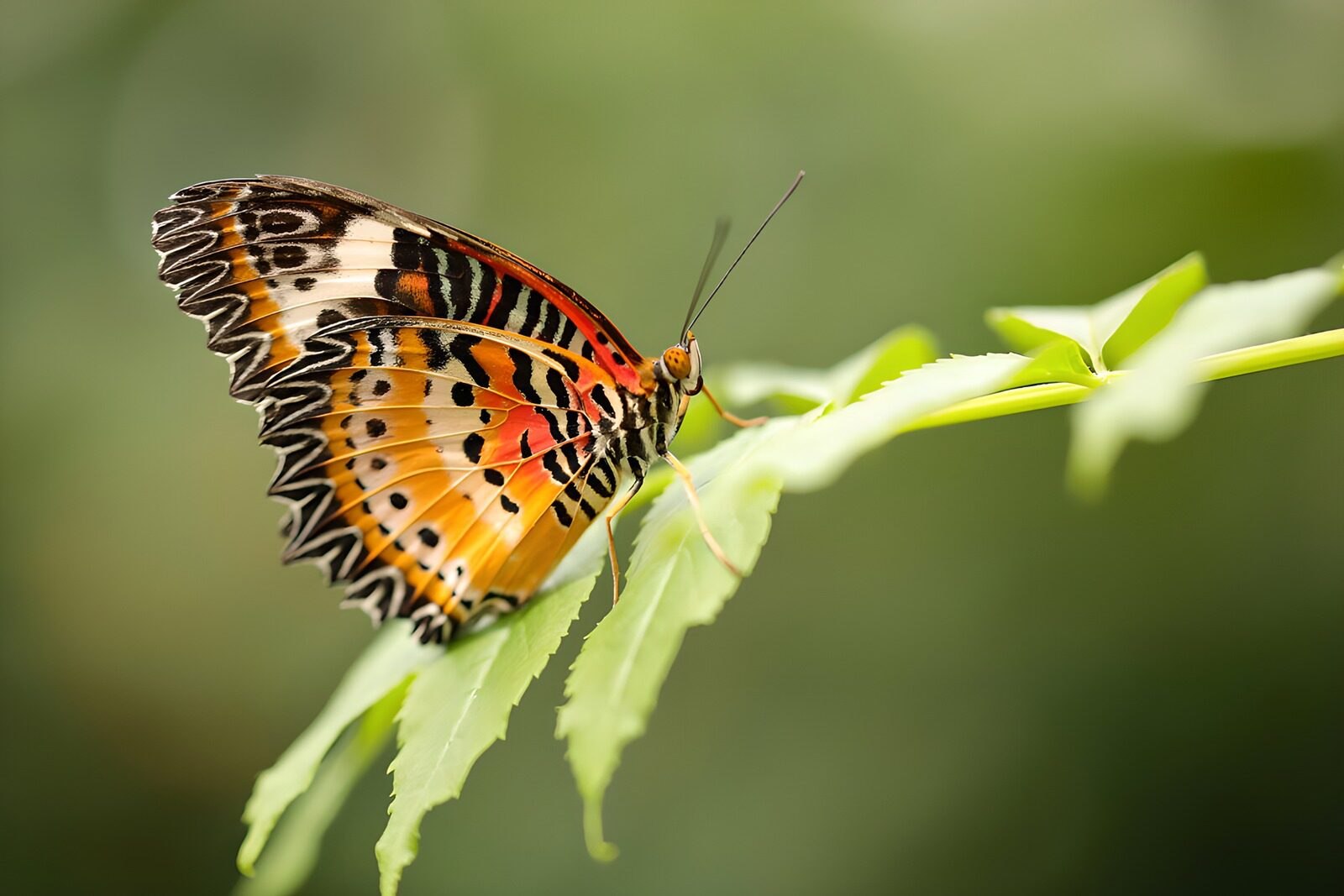 TP38000: Kleurrijke vlinder op een blad