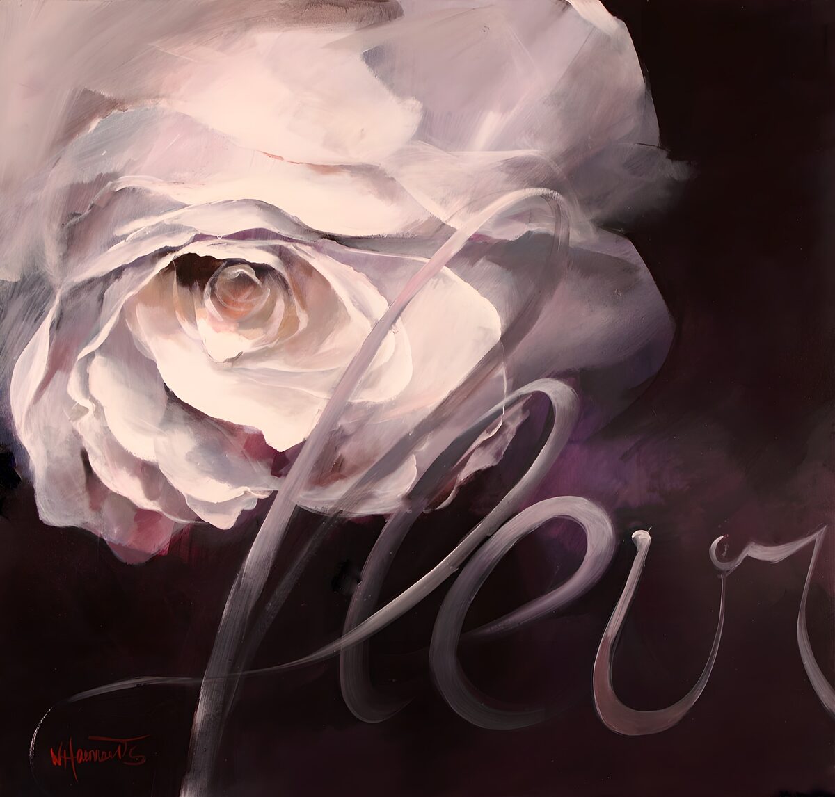 Elegant Rosa met Schrift