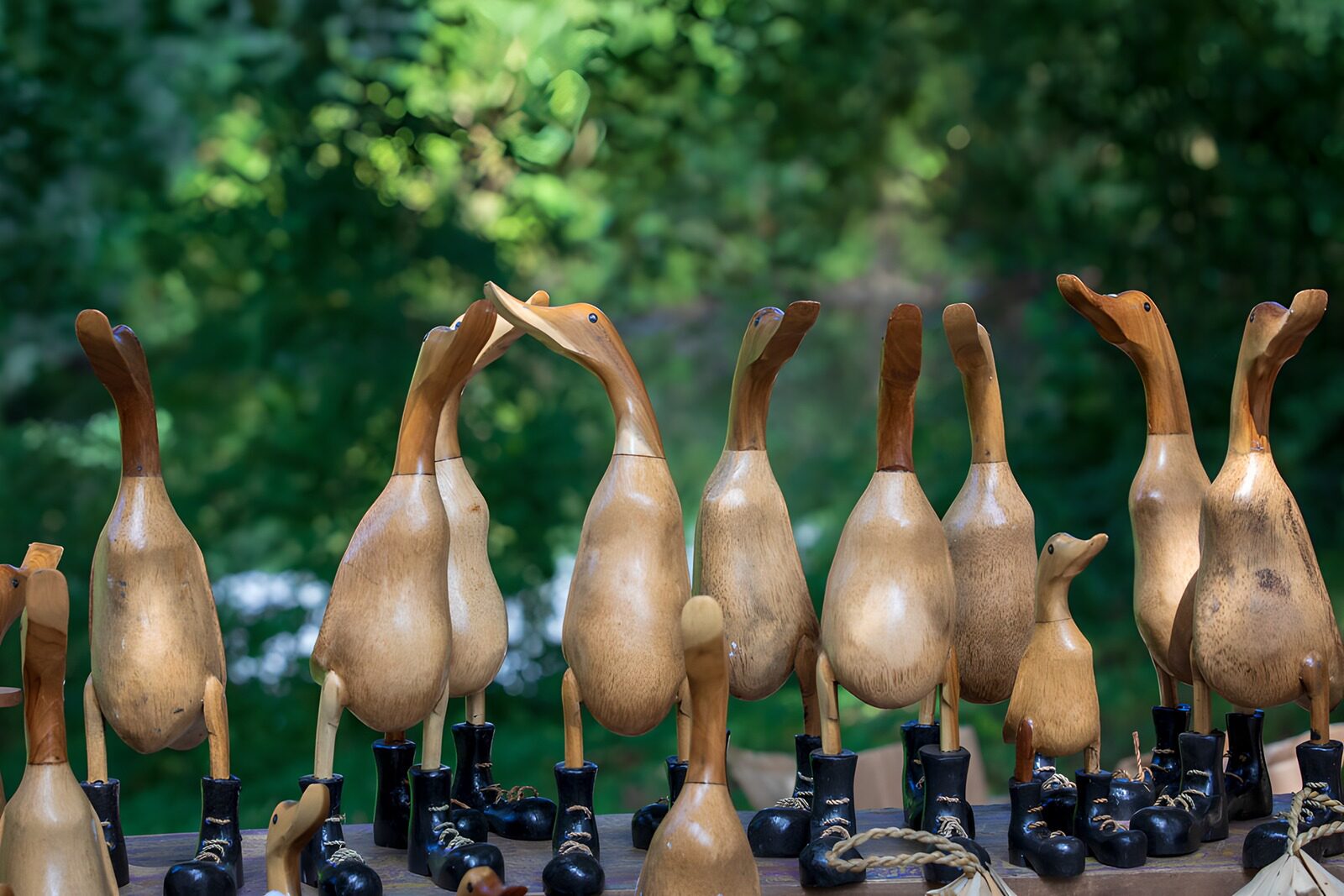 TP22950: Houten eenden in laarsjes