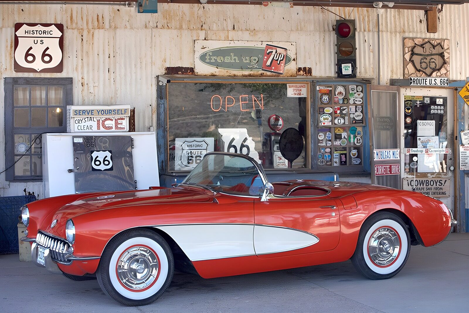 TP80900: Klassieke Corvette langs Route 66