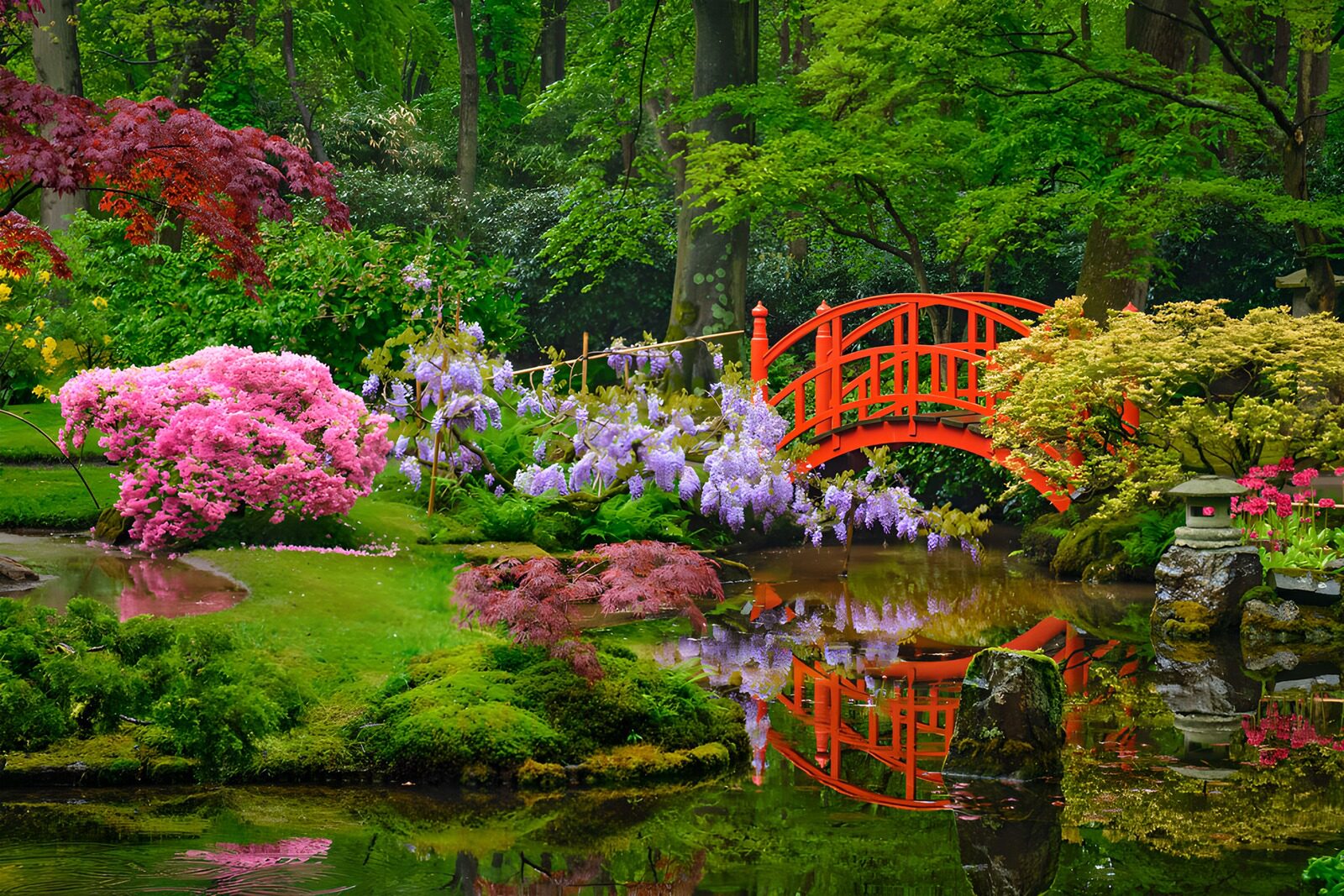 TP86131: Prachtige Japanse tuin met brug