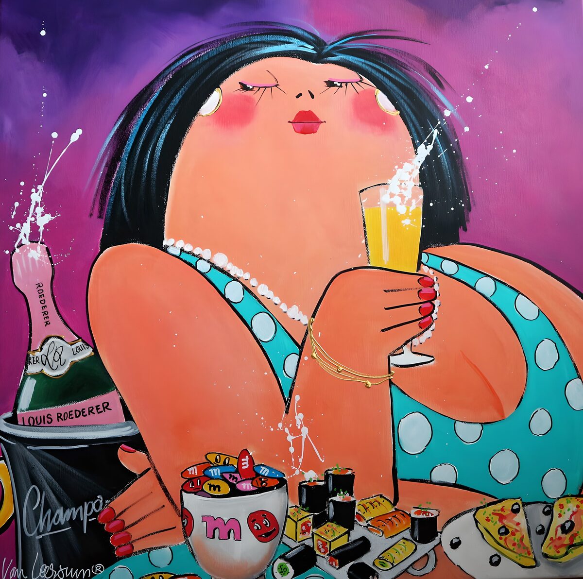 Feestelijke Genietster met Champagne