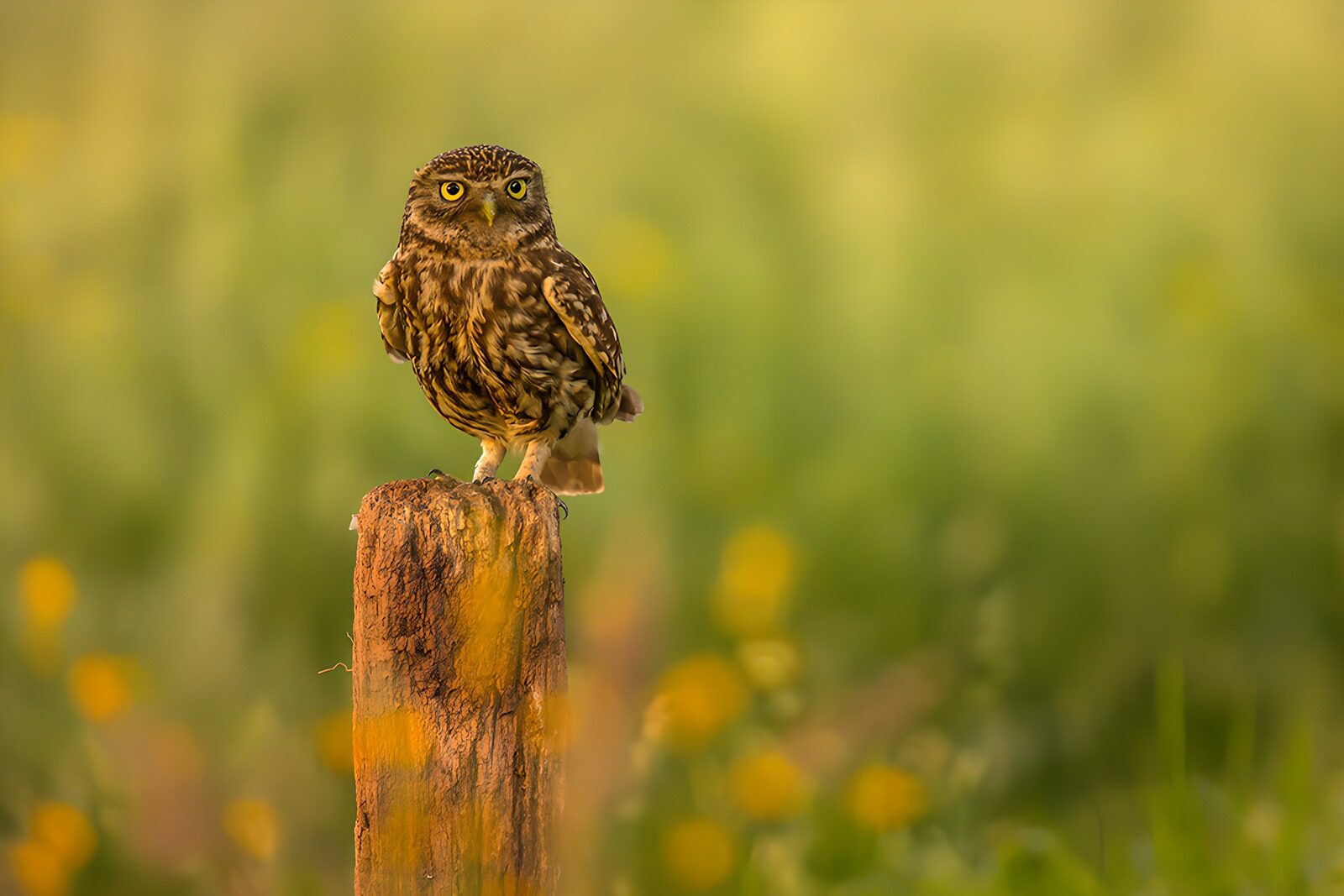 TP35432: Uil op een houten paal in de natuur