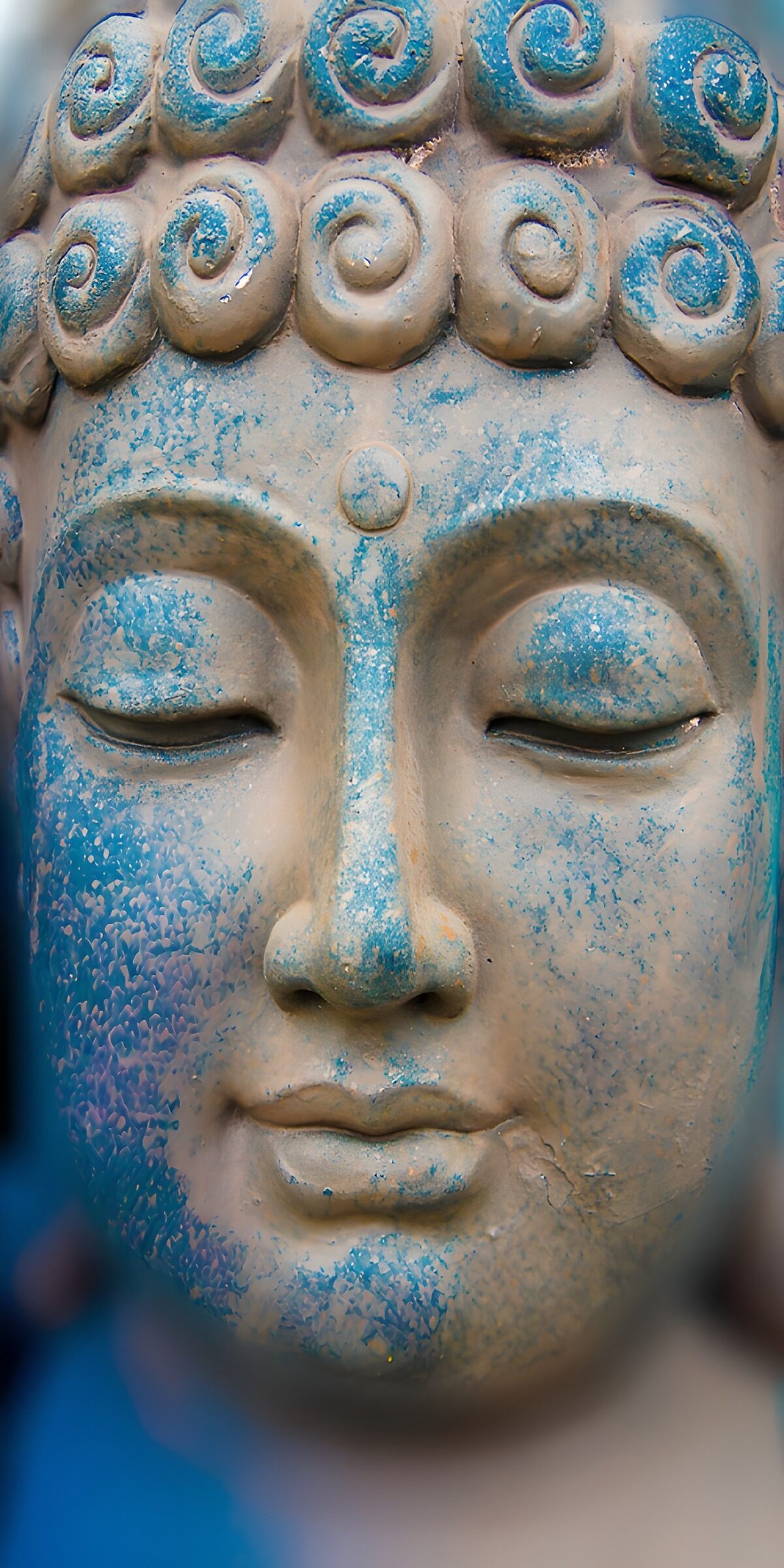 Rustige Buddha met blauwe accenten