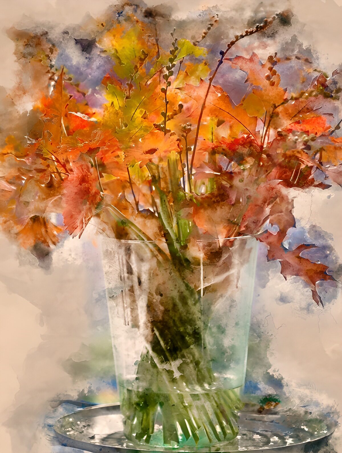 TP54677: Kleurrijke Herfstboeket in Vaasje