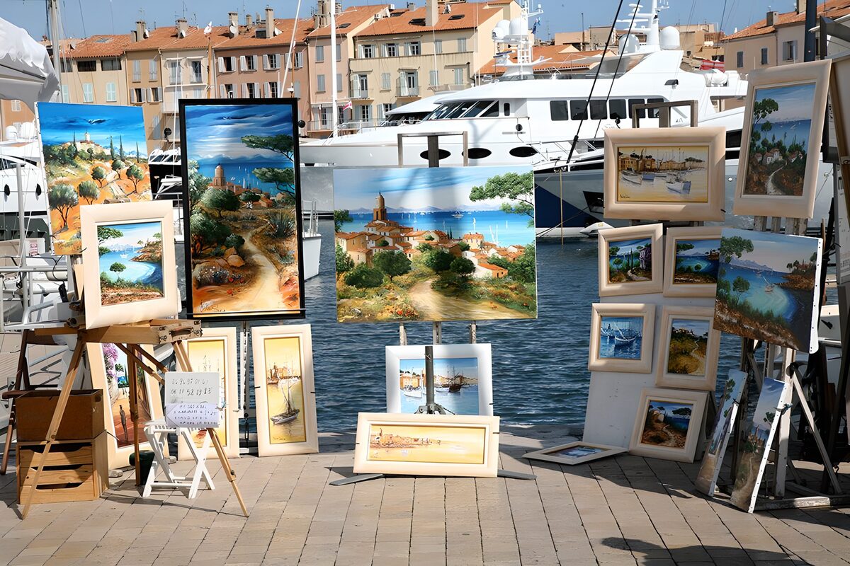 Schilderijenmarkt aan de haven