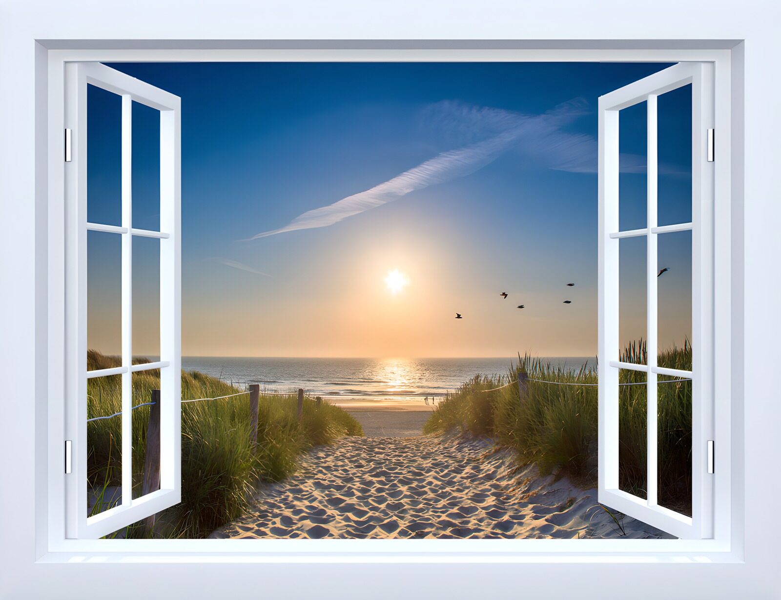 TP63219: Uitzicht op een zonsondergang aan het strand