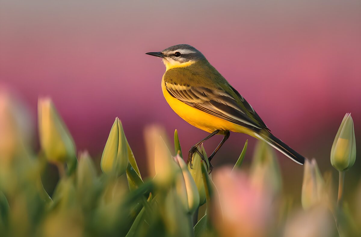 TP92366: Vogel tussen tulpen
