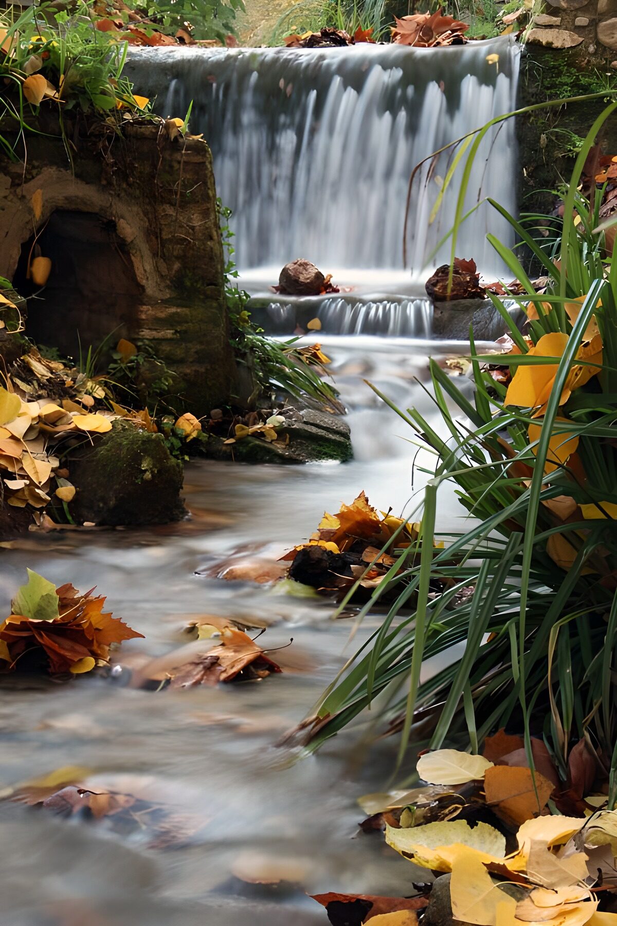 TP94715: Waterval omringd door herfstbladeren