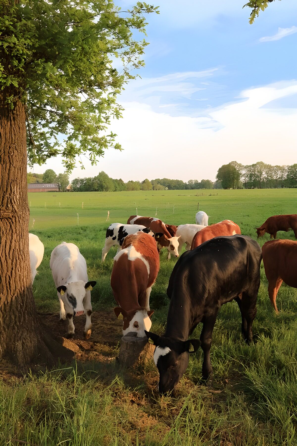 TP28637: Groene weide met grazende koeien