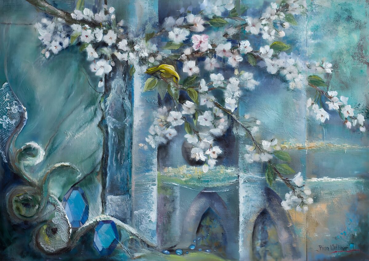 Bloesems en Kristallen in Dromerige Kleuren
