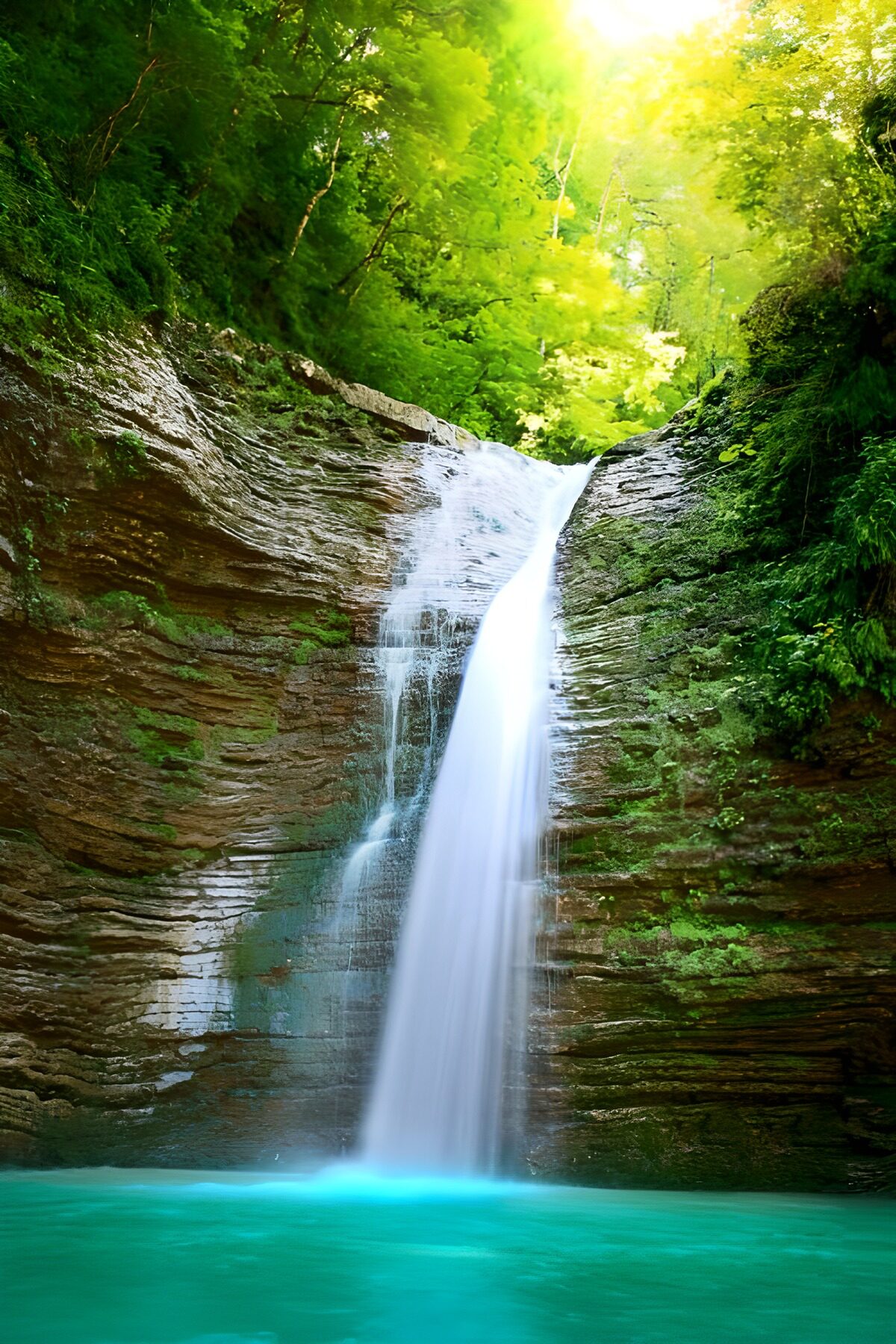 Sprankelende Waterval in de Natuur