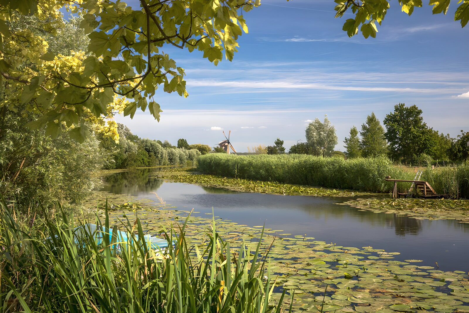 TP89638: Rustige waterlandschap met molen