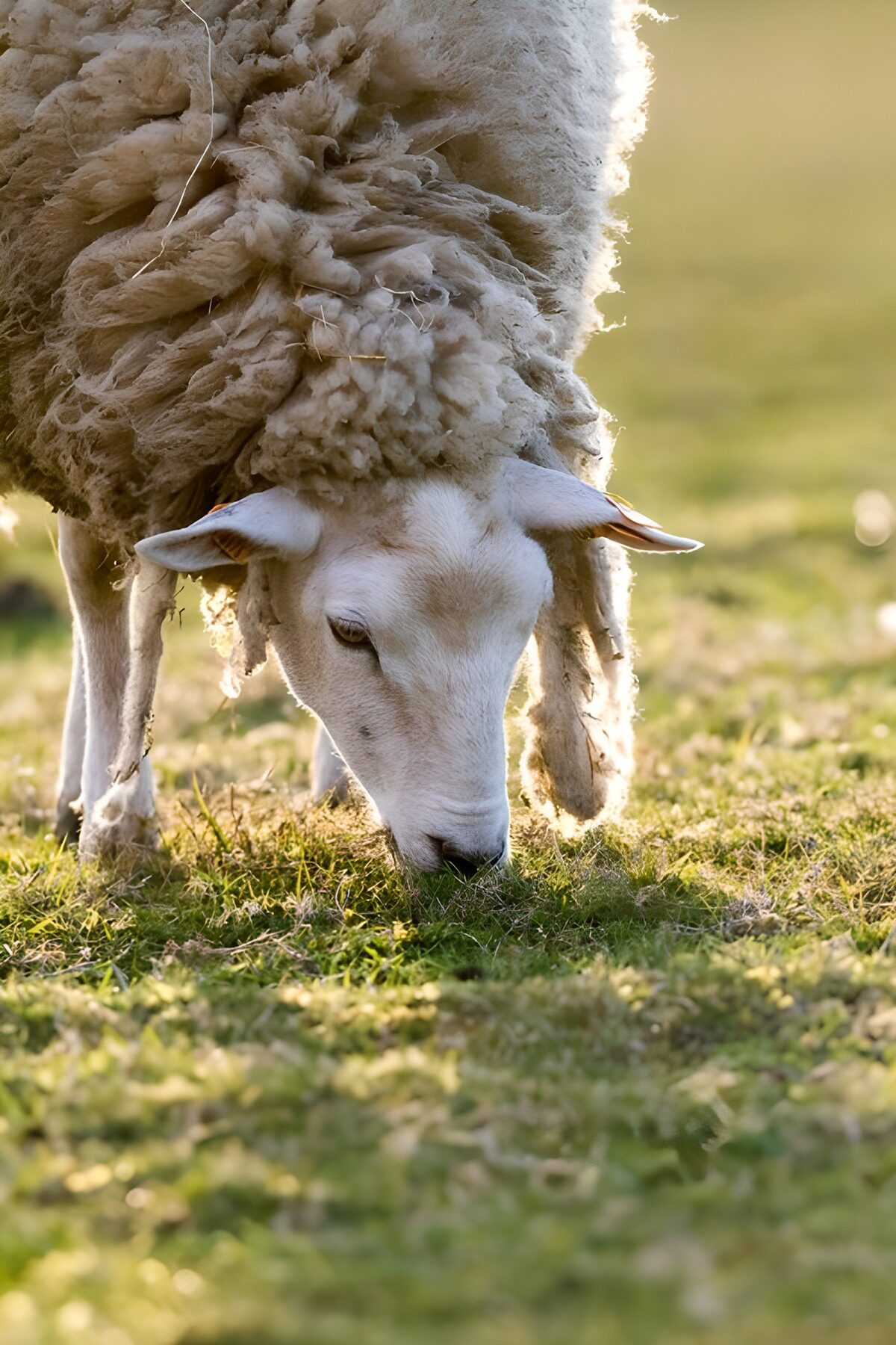 Schattig schaap in het groen
