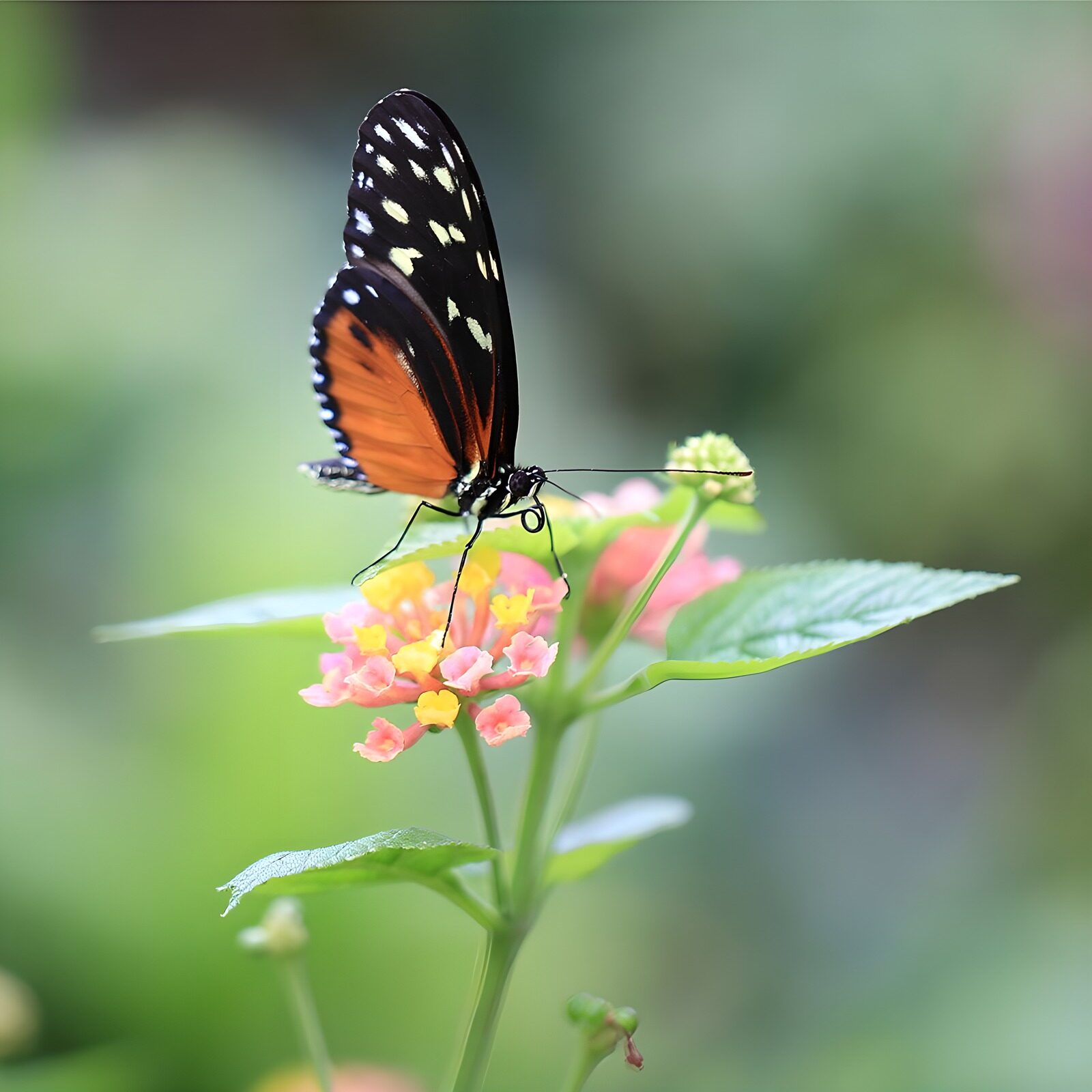 TP16657: Oranje zandoog vlinder op bloem