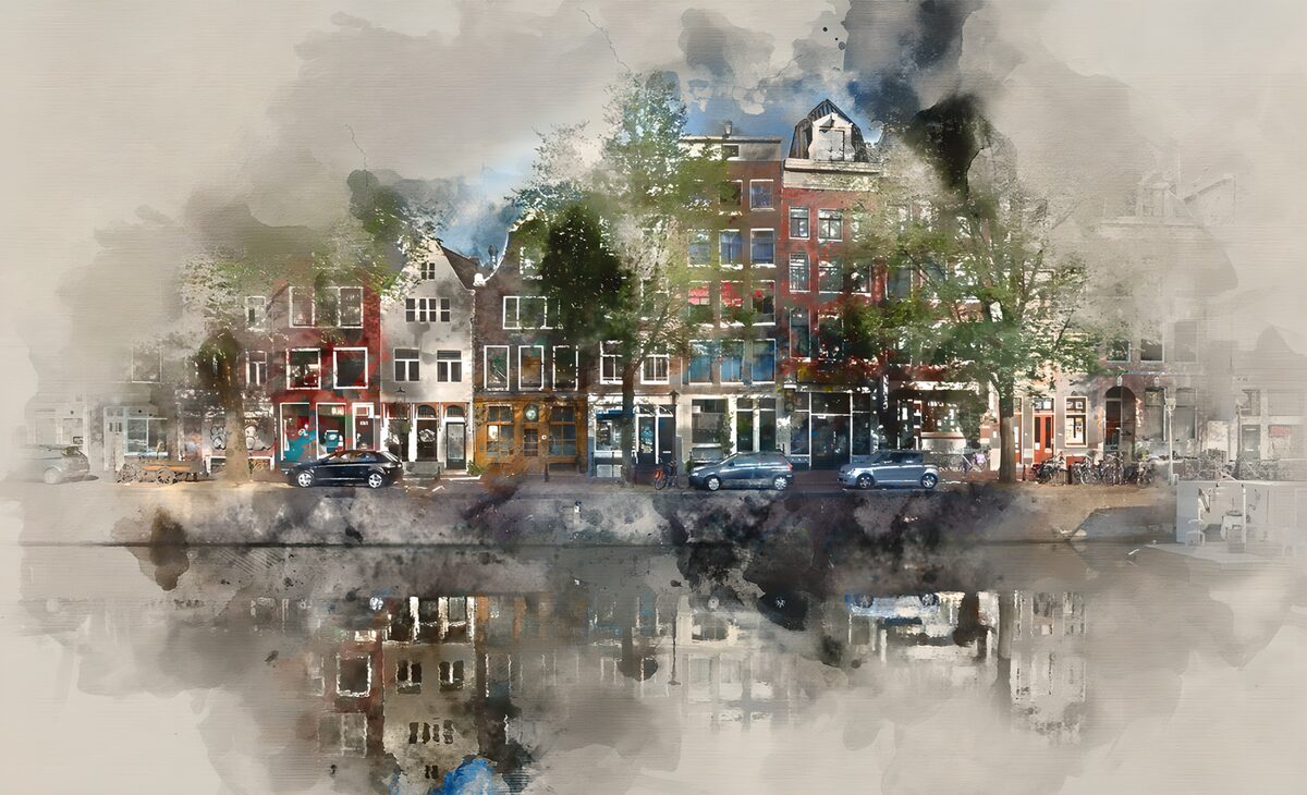 Reflectie van Amsterdamse Grachten