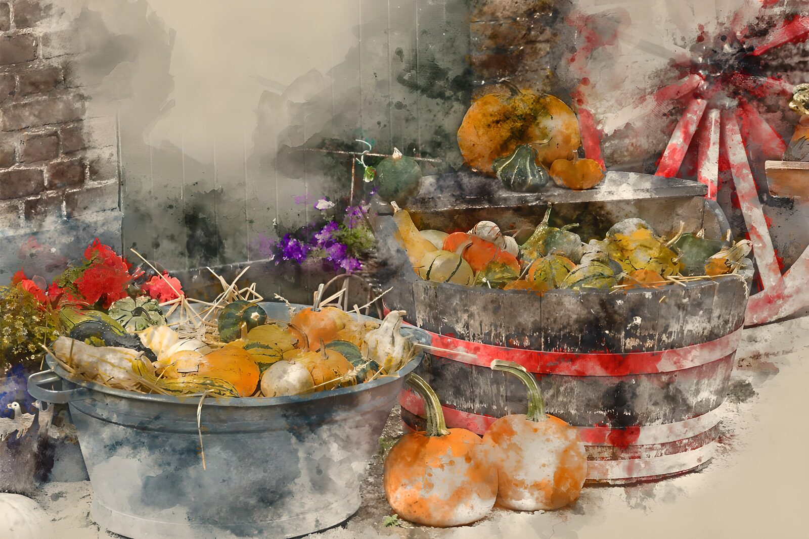 TP21744: Herfstdecoratie met pompoenen