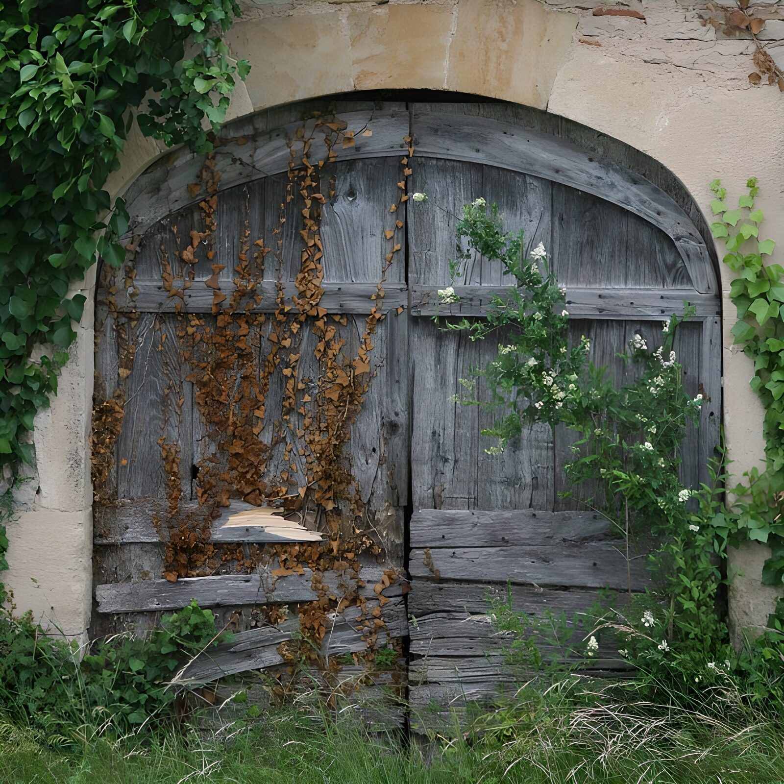 TP38015: Oude Franse deur met rondom begroeiing versie 1