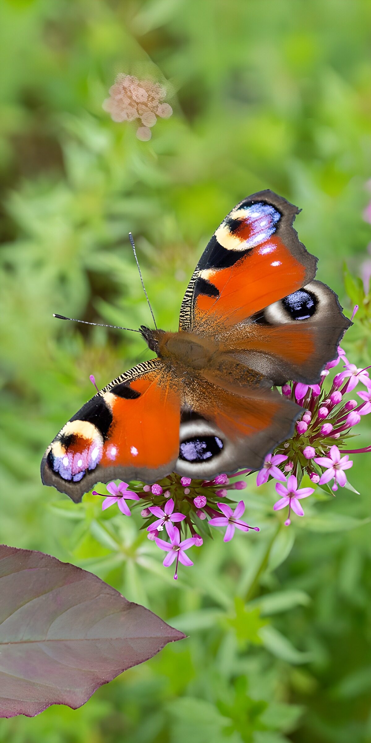 TP25693: Prachtige vlinder op kleurrijke bloemen