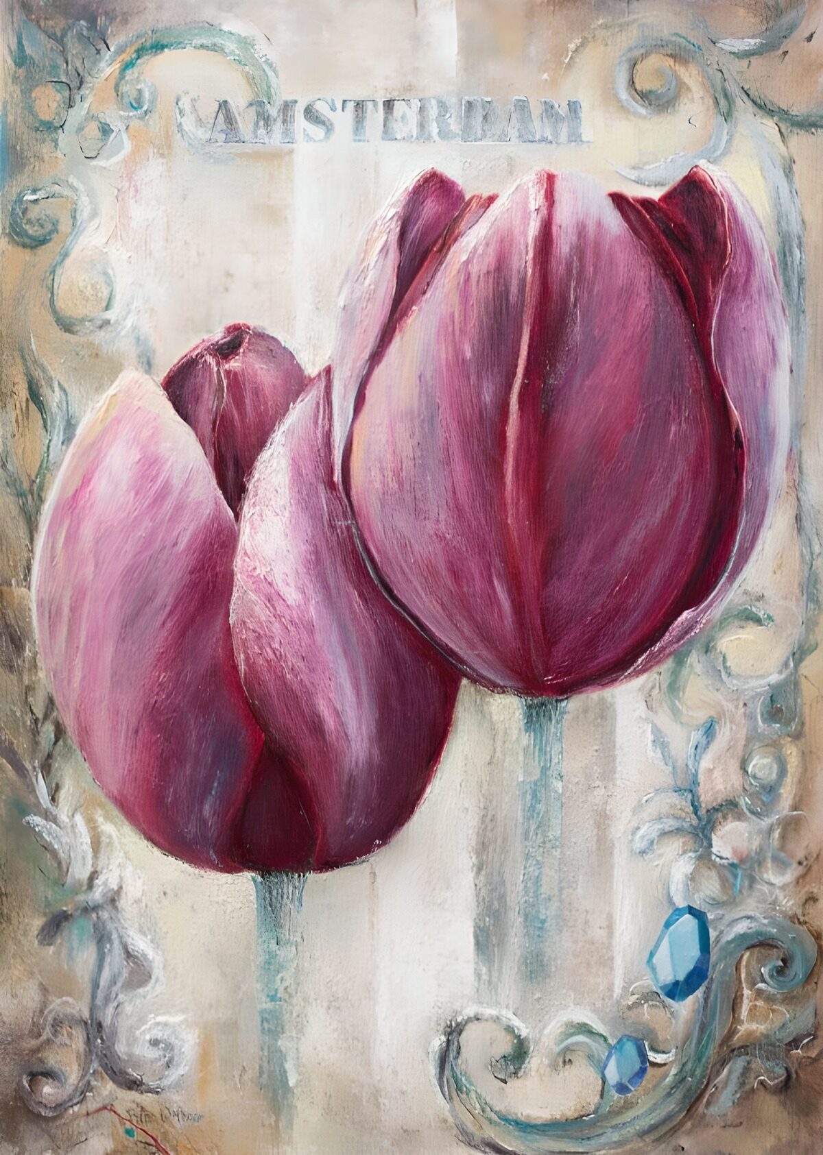 TP23525: Amsterdamse tulpen in volle bloei