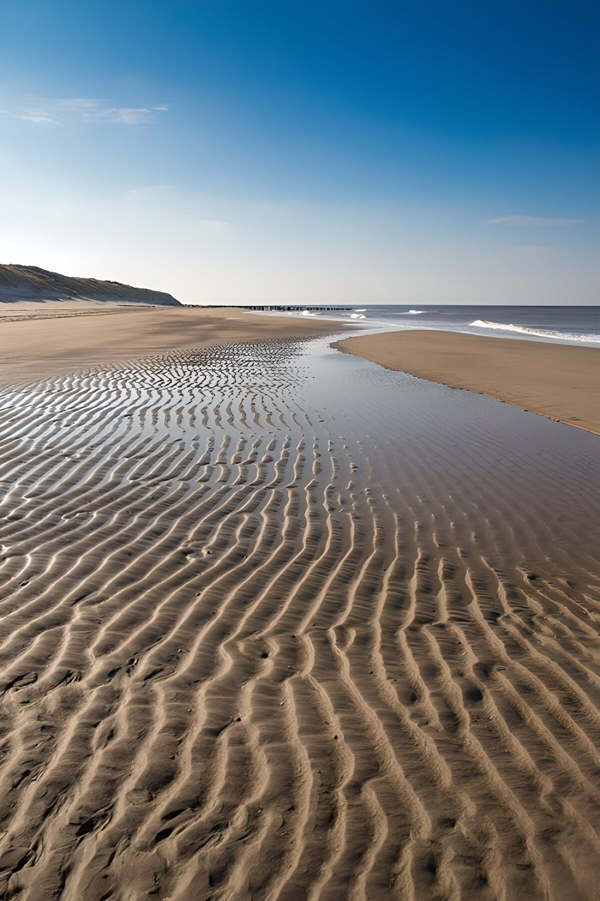 Golfmotief op strand 1