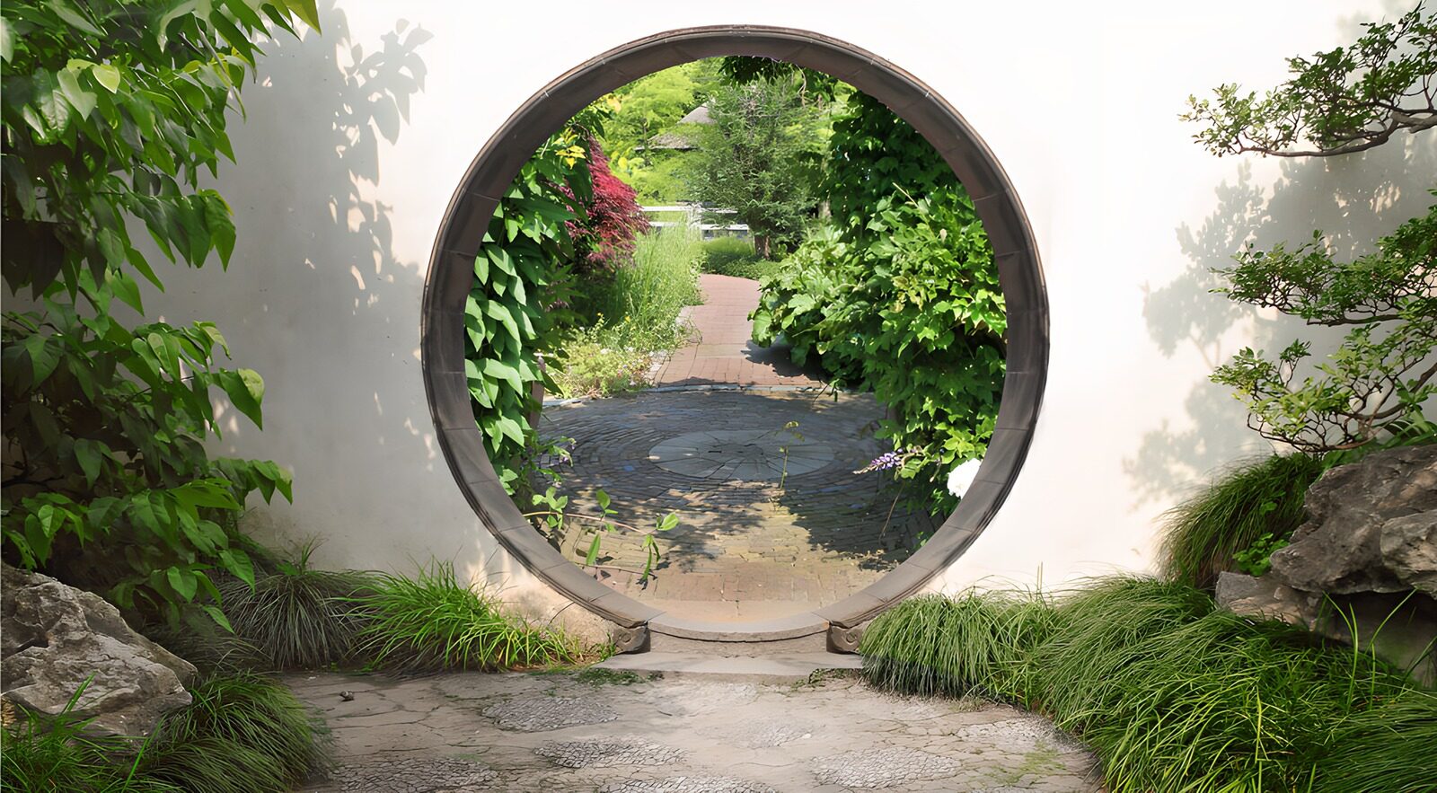 TP45127: Muur met doorkijk naar Japanse tuin