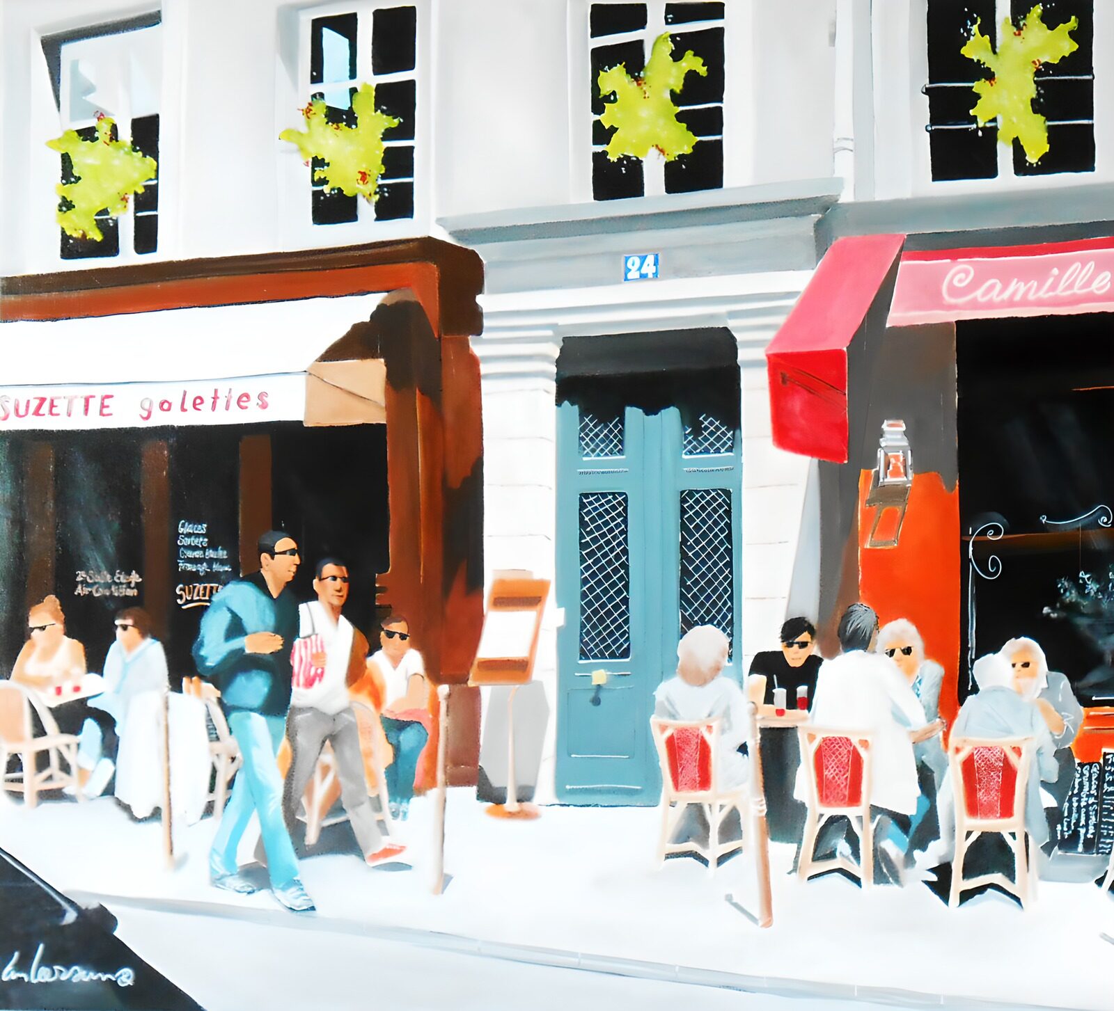TP30784: Levendig Straatbeeld bij Café's