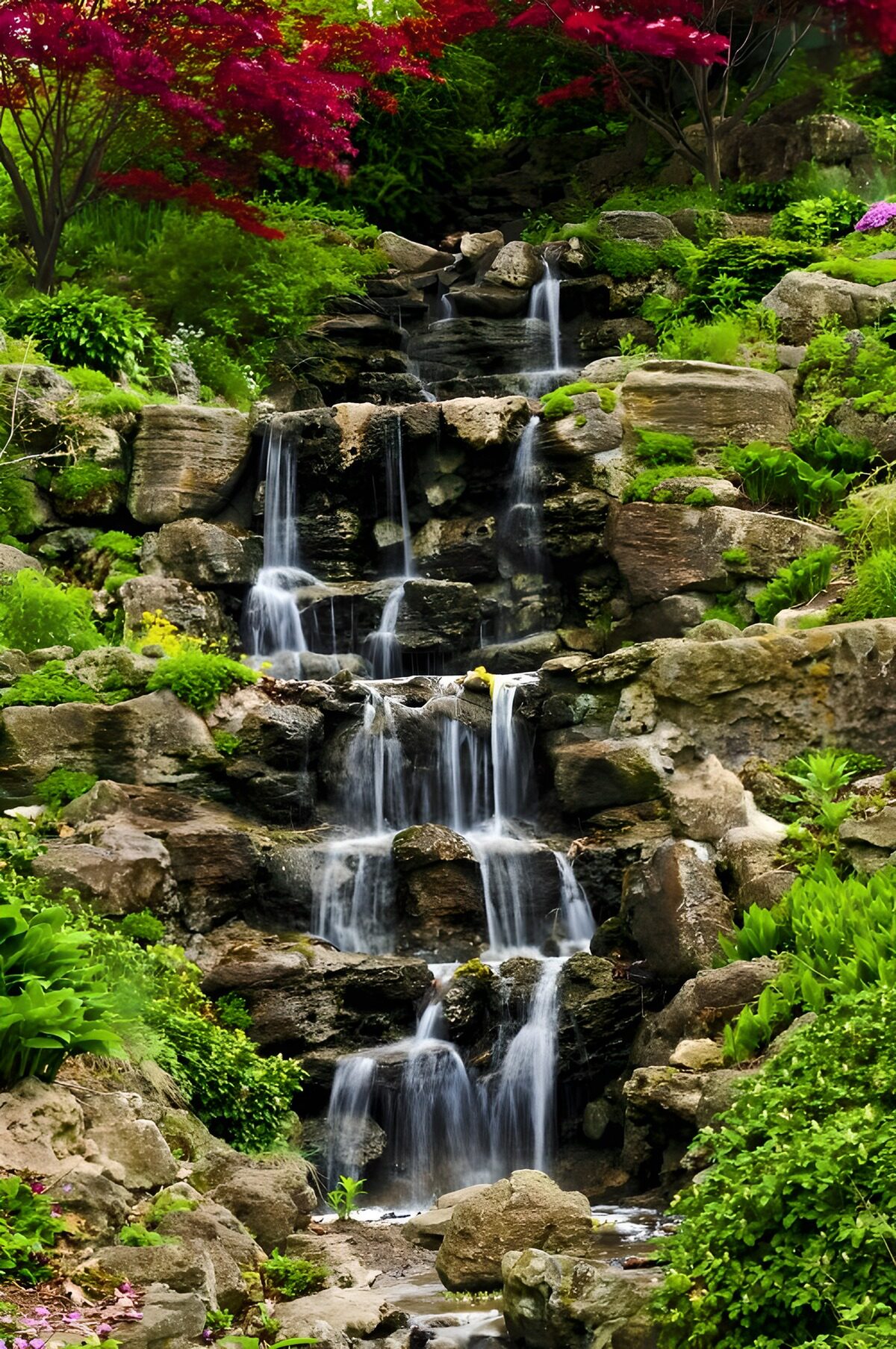Waterval met rotsen