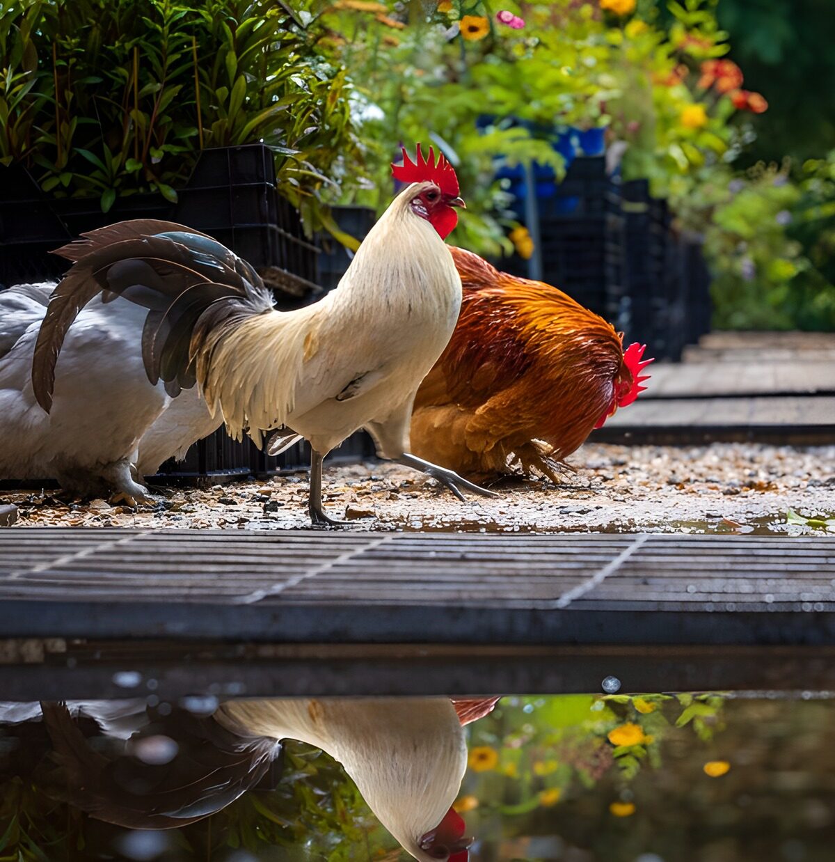 TP19297: Hanengevecht in de tuin