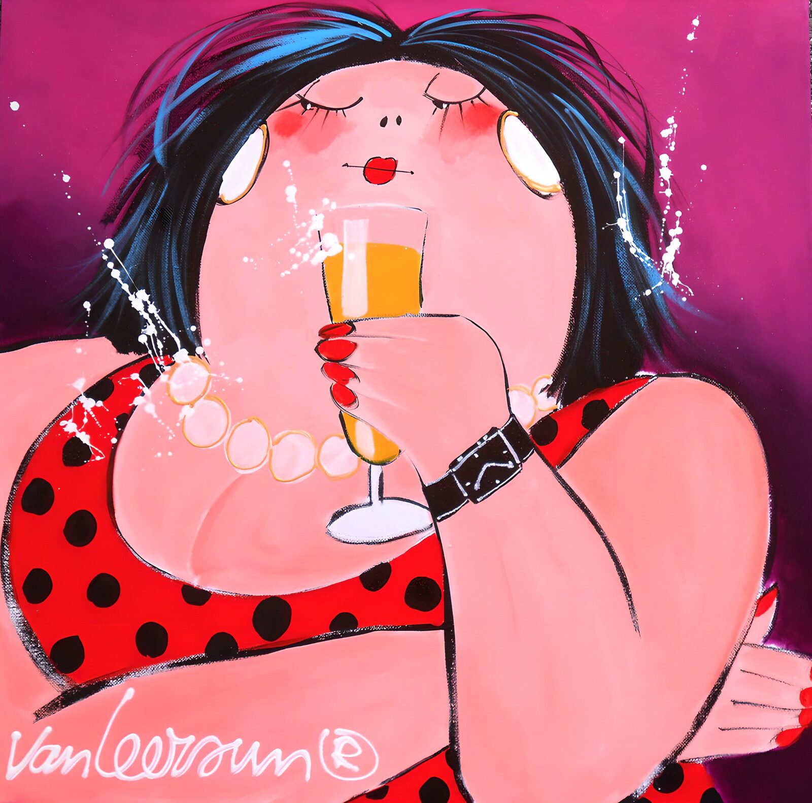 TP12410: Vrolijke vrouw met champagne