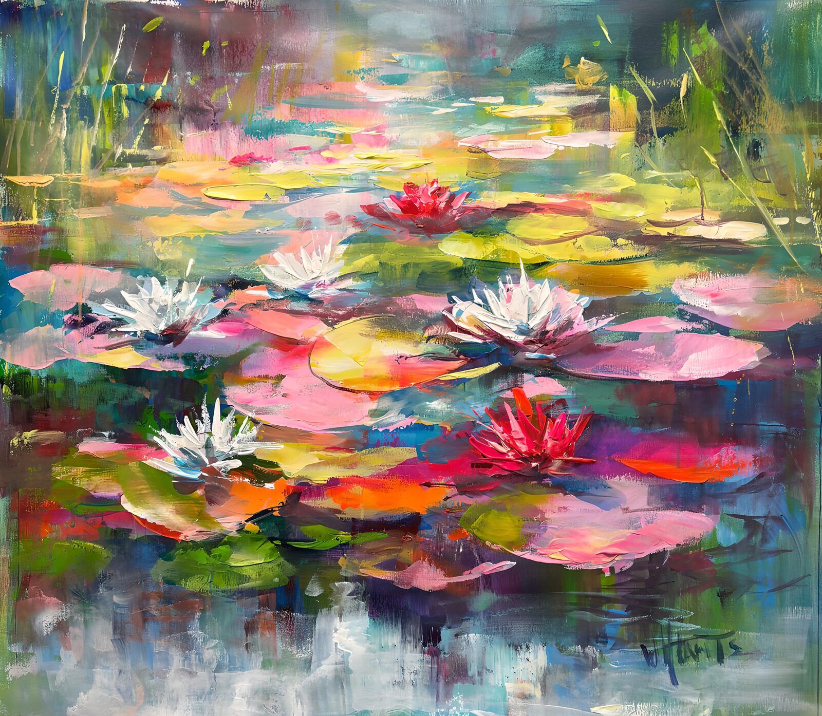 TP94520: Kleurrijke waterlelies in harmonie