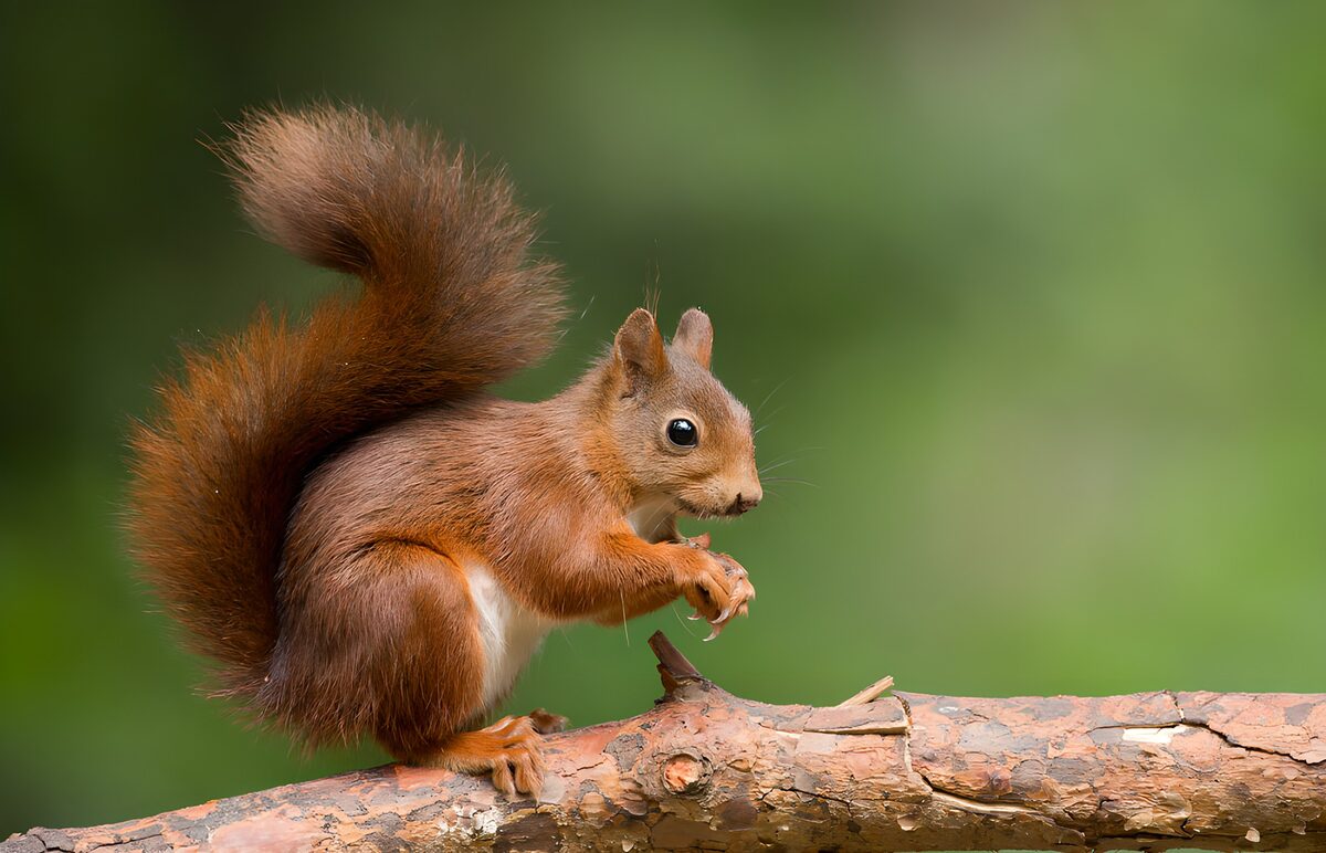 Schattig eekhoornnetje op een tak