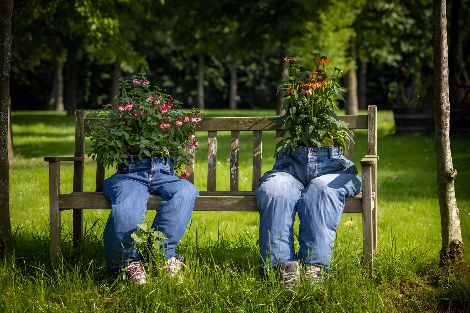 TP67125: Groene vrienden op een bankje