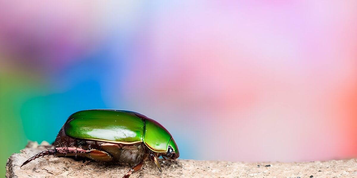 Groene kever met close-up