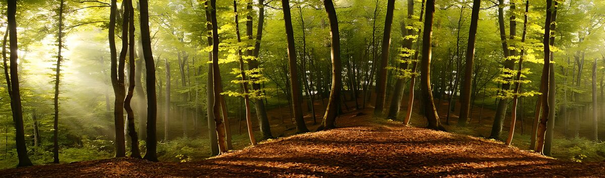 Betoverend Bos met Stralen van Licht