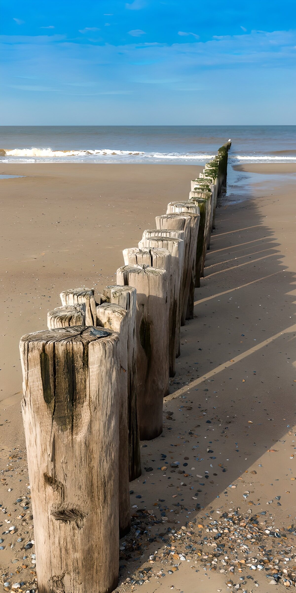 TP25013: Rotsachtige palen op het strand
