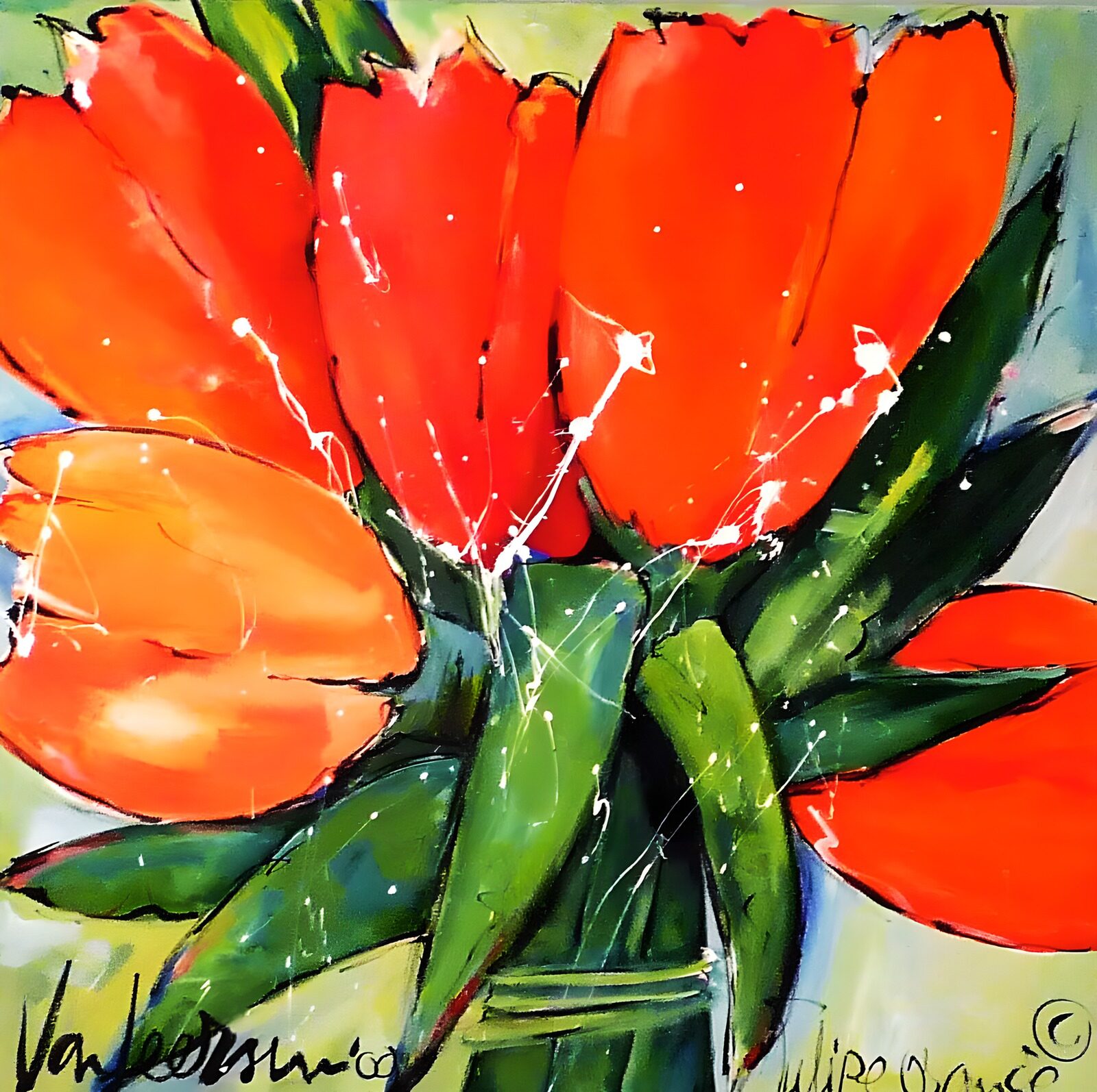 TP18031: Vrolijke Oranje Tulpen